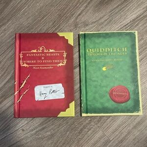 HP books Quidditch Through the Ages and Fantastic Beasts and Where to Find Them